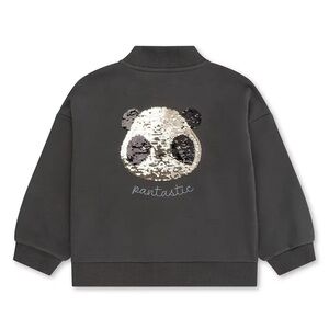 Konges Slojd gray bomber jacket flip sequins 3 year